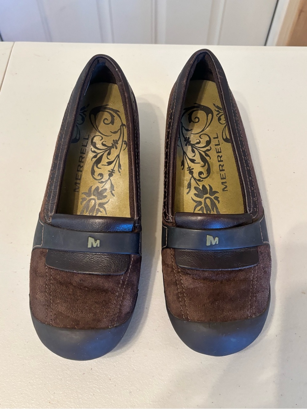Merrell Women's Dark Brown Suede Slip-On Loafers 9